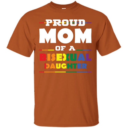 Proud Mom Of A Bisexual Daughter Mom Supports Bisexual Pride 2018 Shirt Texas Orange