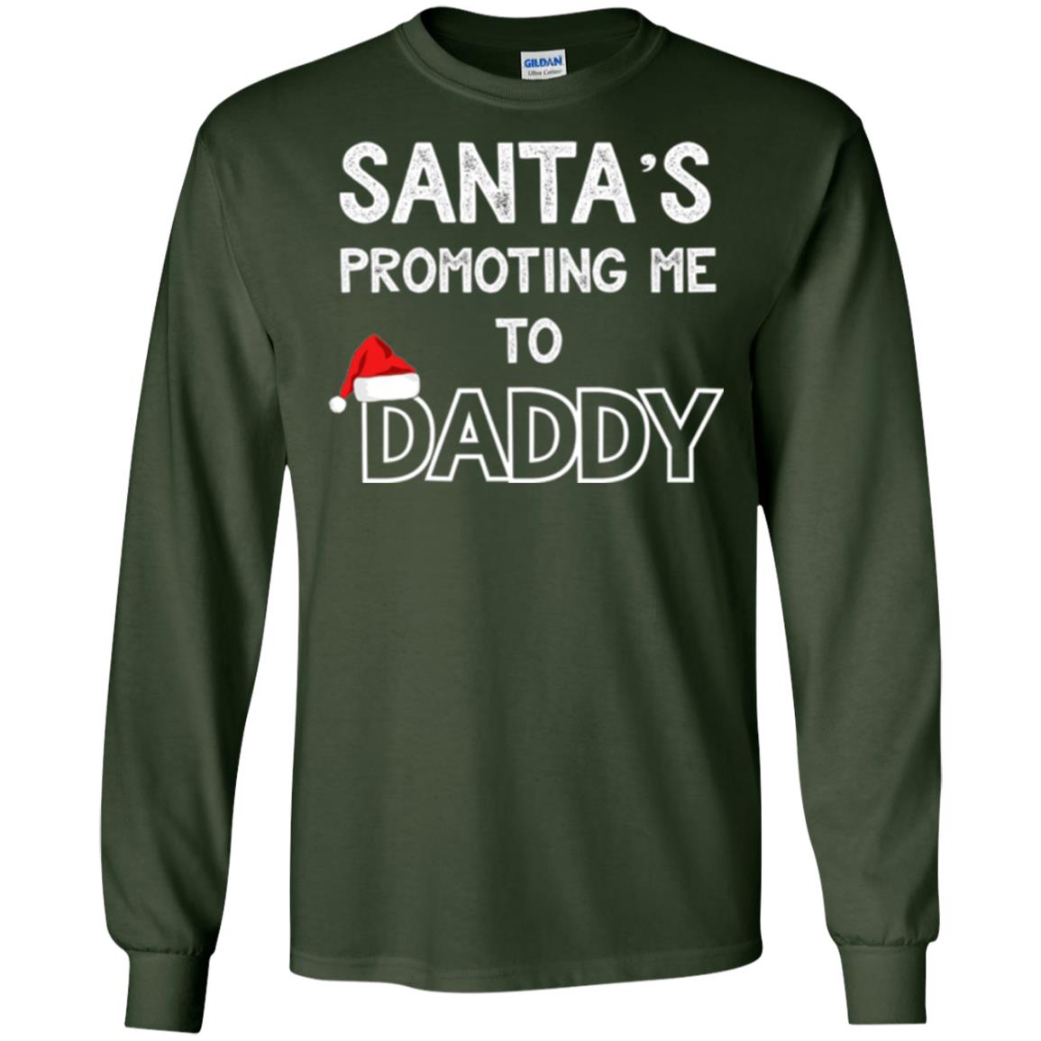 Pregnancy Announcement T-shirt Santa Promoting Me To Daddy Forest Green