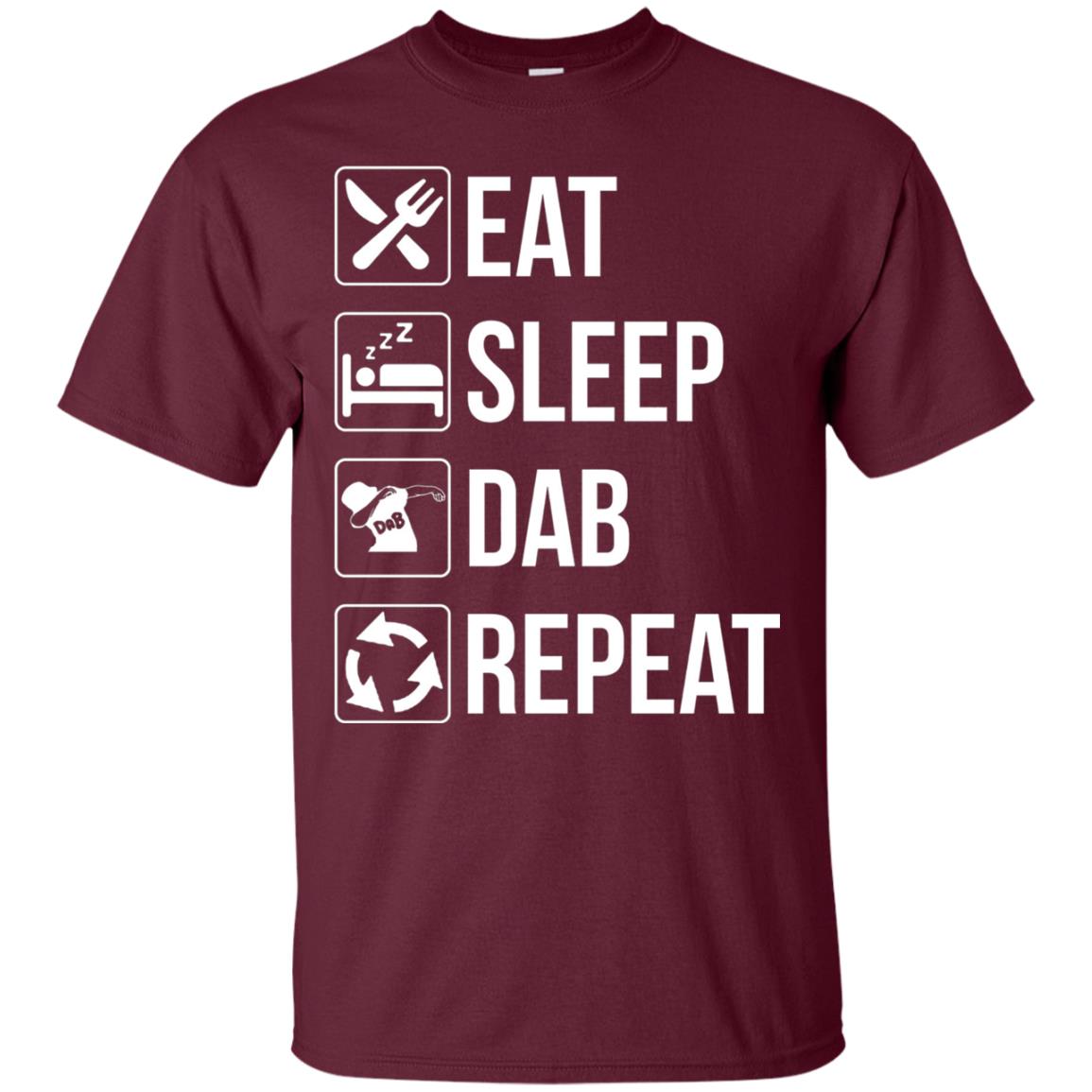 Funny Eat Sleep Dab Repeat T-shirt Maroon