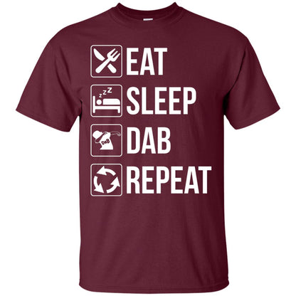 Funny Eat Sleep Dab Repeat T-shirt Maroon