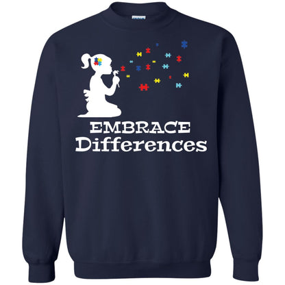 Embrace Differences Autism Awareness T-shirt Navy