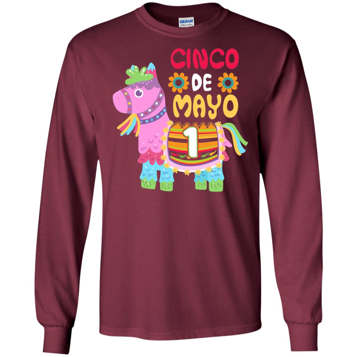 Cinco De Mayo Pinata Jockeys Horse Race 1st Birthday T-shirt Maroon
