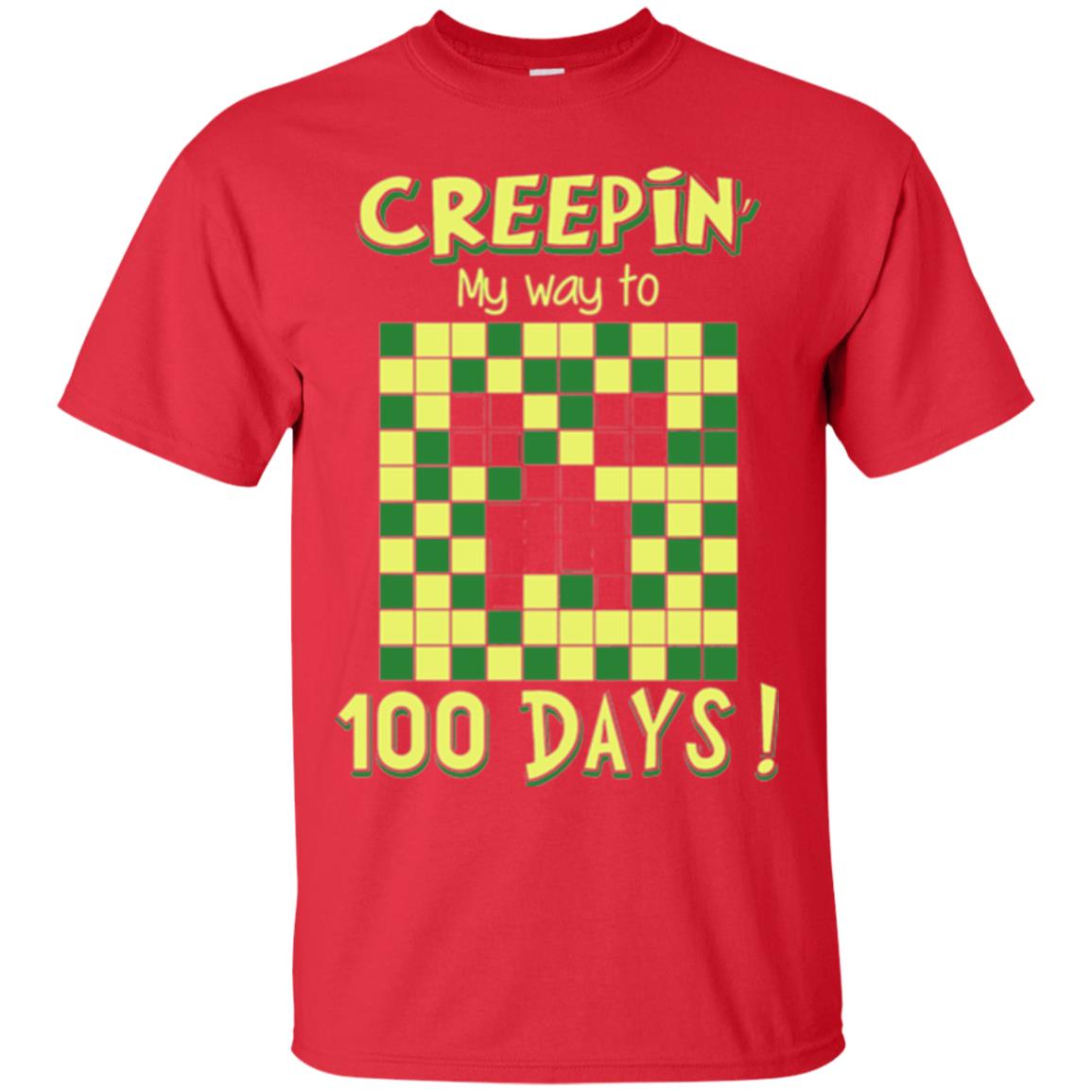 Teacher T-shirt Creepin My Way To 100 Days Red