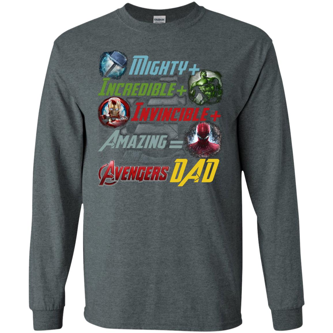 Mighty Incredible Invincible Amazing Dad Movie Fan T-shirt Dark Heather