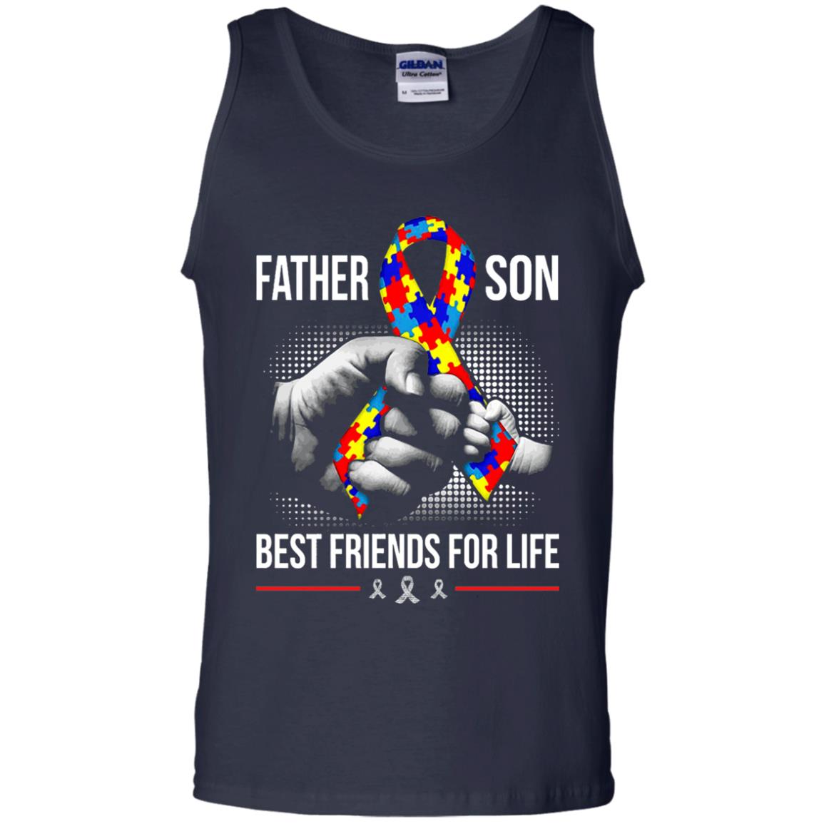 Father And Son Best Friends For Life Autism Awareness T-shirt Navy