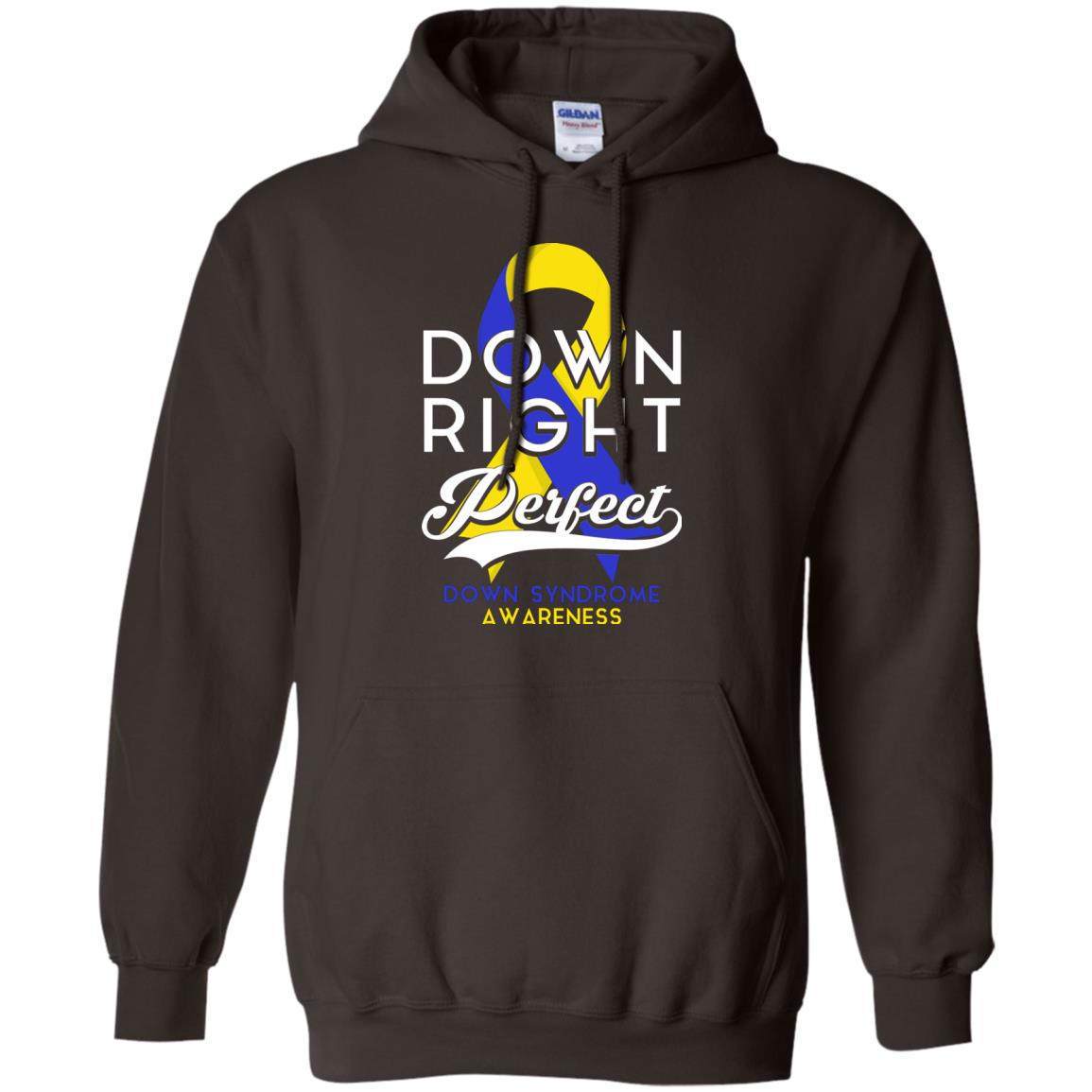 Down Right Perfect Down Syndrome Awareness T-shirt Dark Chocolate