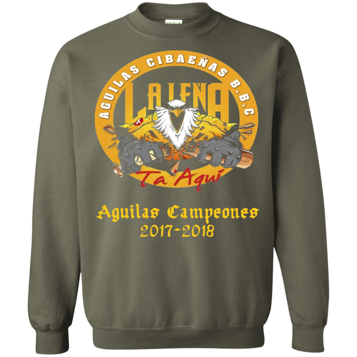 Baseball Lover T-shirt Aguilas Cibaenas Campeones 2017-2018 Military Green