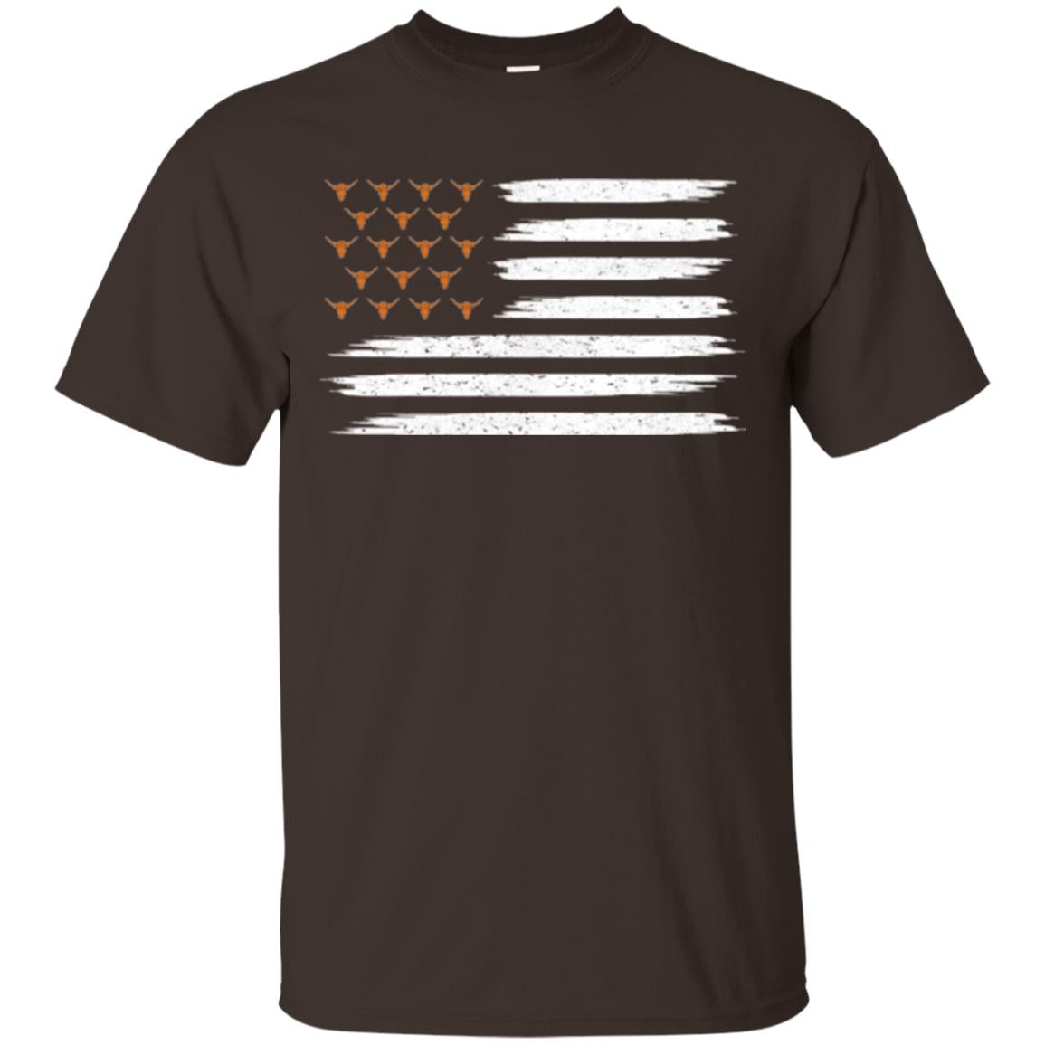 Vintage Texas United Longhorn Flag T-shirt Dark Chocolate
