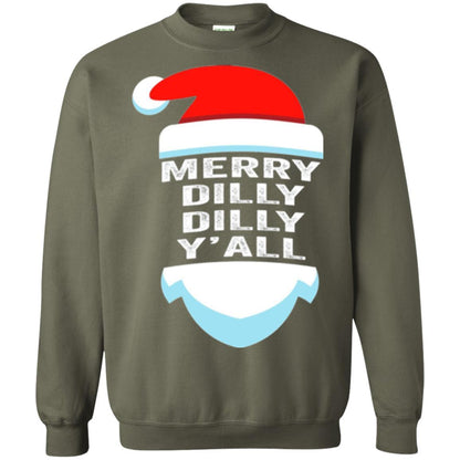 Christmas T-shirt Dilly Dilly Yall Santa Hat Christmas T-shirt Military Green