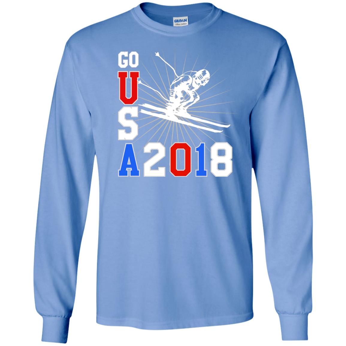 Alpine Skiing T-shirt Go Usa 2108 Cool Carolina Blue