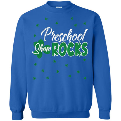 Preschool Shamrocks St. Patrick_s Day School T-shirt Royal