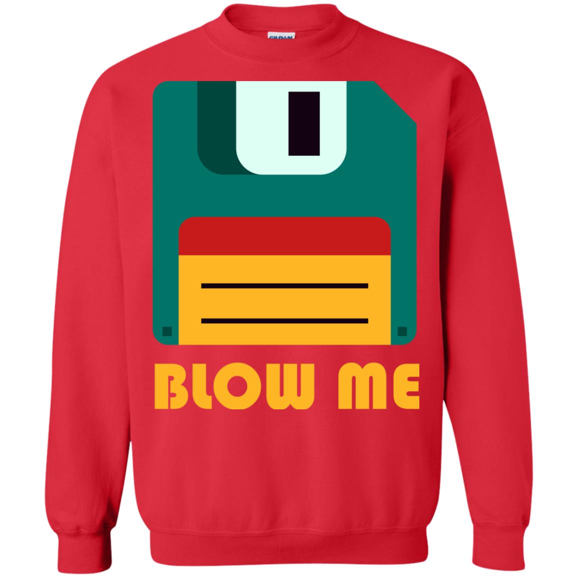 Blow Me Funny Floppy Disk Saying T-shirt Red