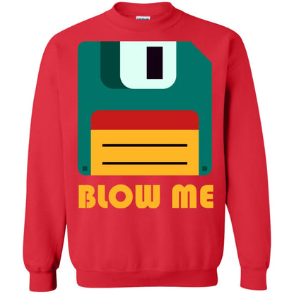 Blow Me Funny Floppy Disk Saying T-shirt Red