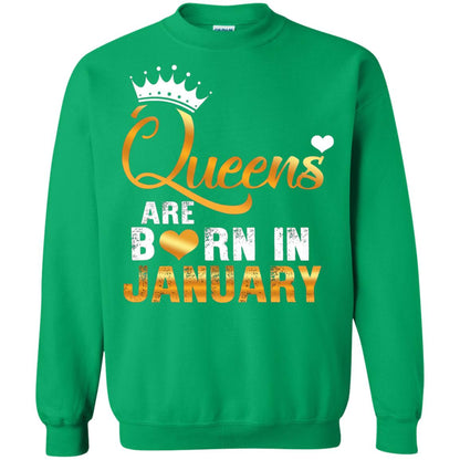 Birthday T-shirt Queens Are Born Iin January Irish Green