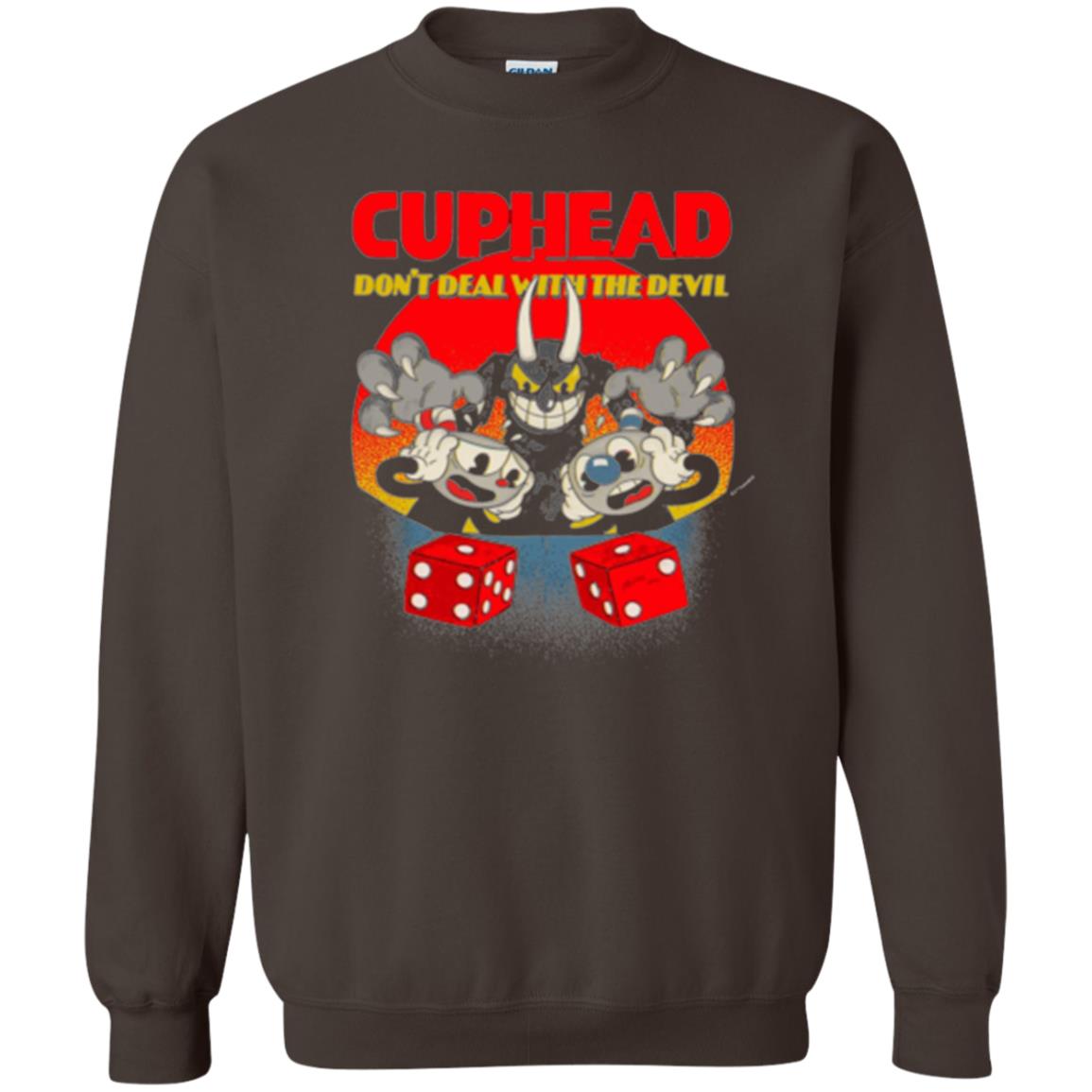 Gamer T-shirt Cuphead Don_t Deal With The Devil Dark Chocolate