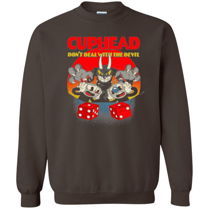 Gamer T-shirt Cuphead Don_t Deal With The Devil Dark Chocolate