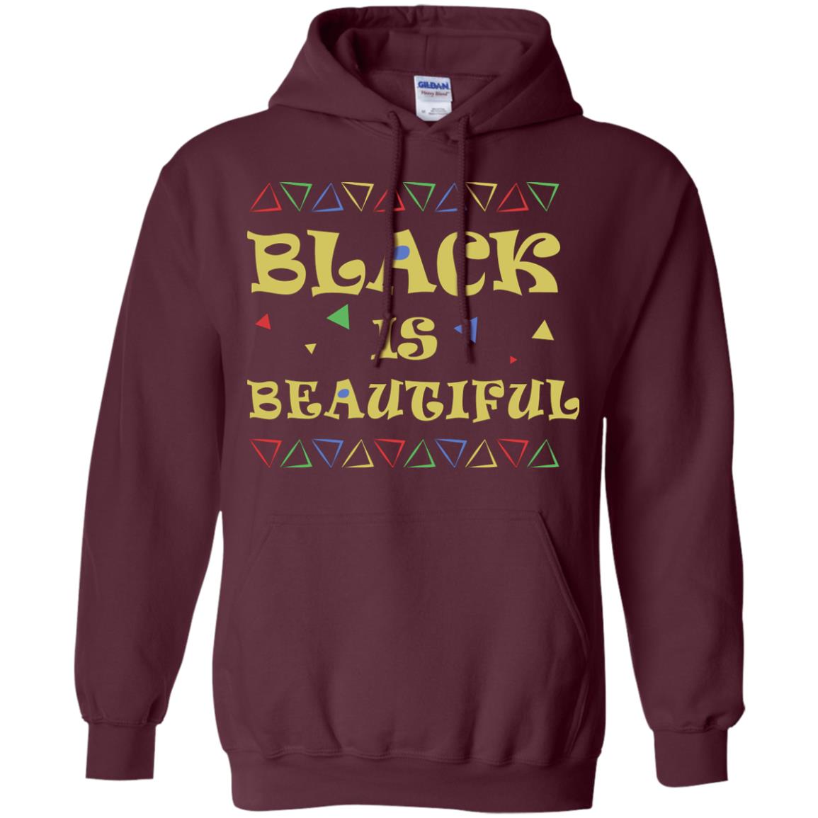 African American T-shirt Black Is Beautiful Maroon