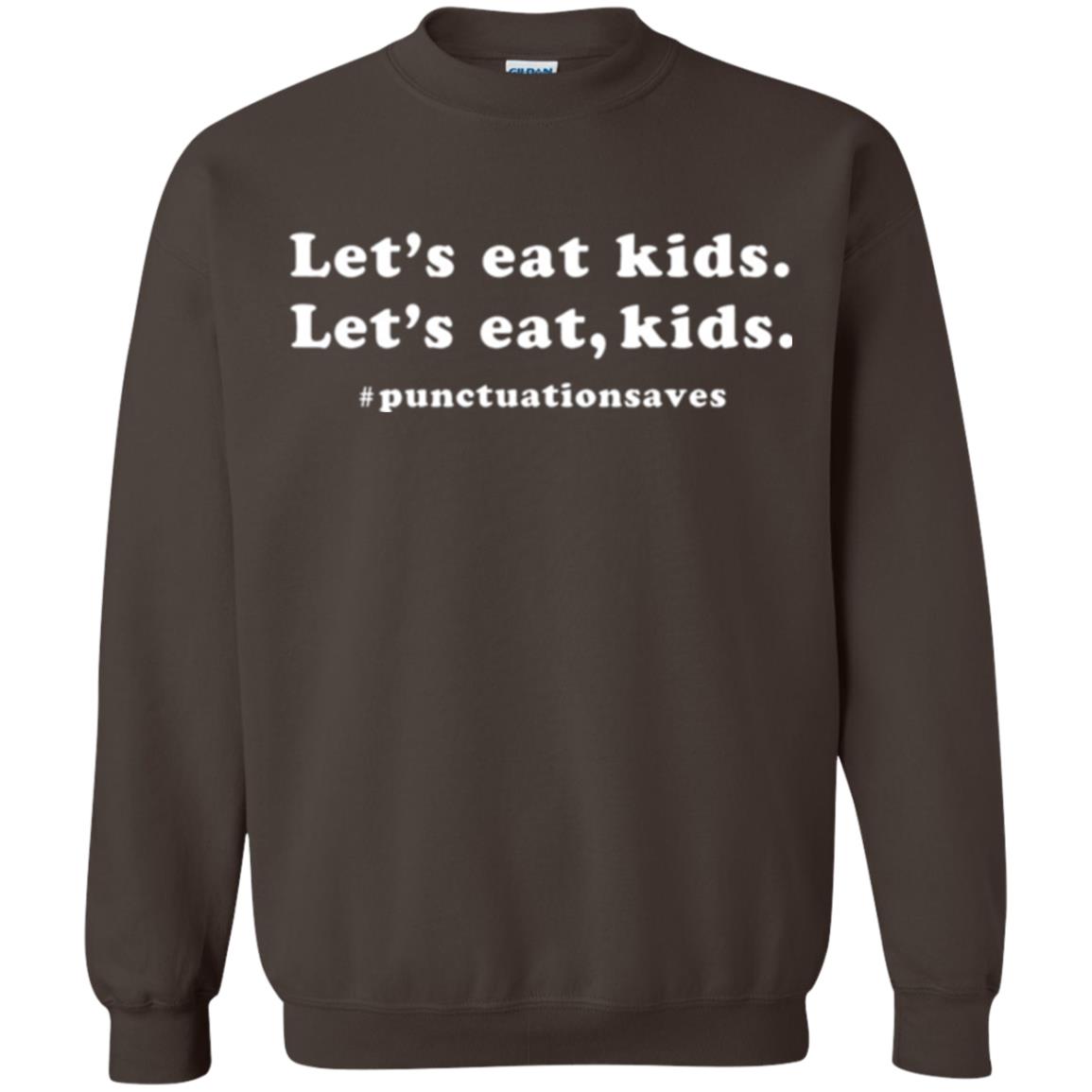 Funny Teacher T-shirt Let_s Eat Kids Punctuation Saves Dark Chocolate