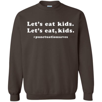 Funny Teacher T-shirt Let_s Eat Kids Punctuation Saves Dark Chocolate