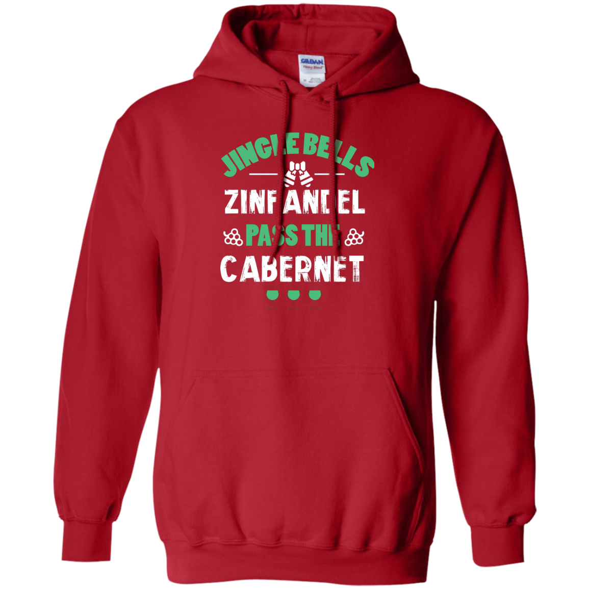 Christmas T-Shirt Jingle Bells Zinfandel Pass The Cabernet Red