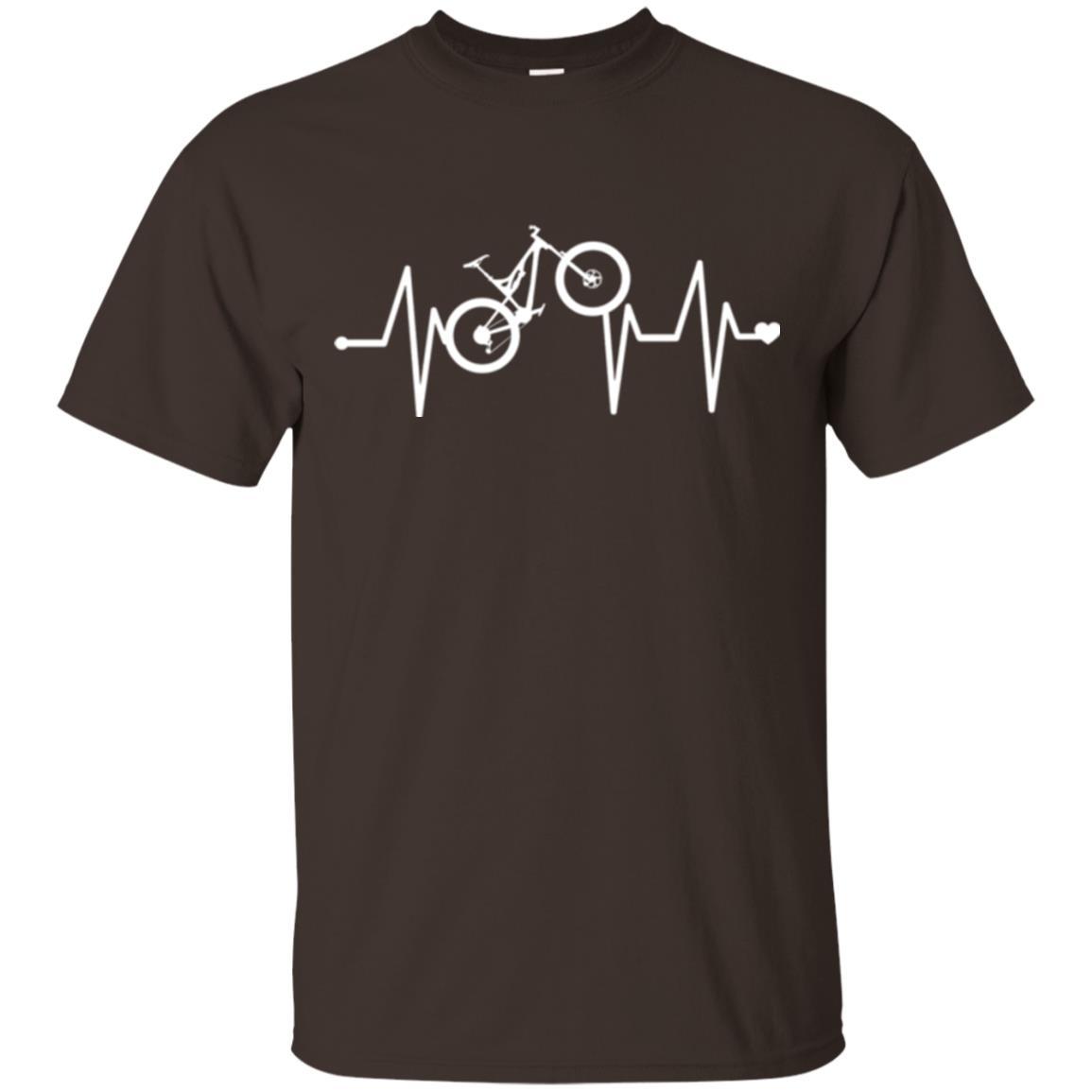 Mtb T-shirt Mountain Bike Heartbeat T-shirt Dark Chocolate
