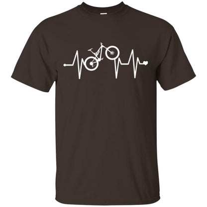Mtb T-shirt Mountain Bike Heartbeat T-shirt Dark Chocolate