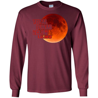 Blood Moon T-shirt Total Lunar Eclipse 1.31.2018 Maroon