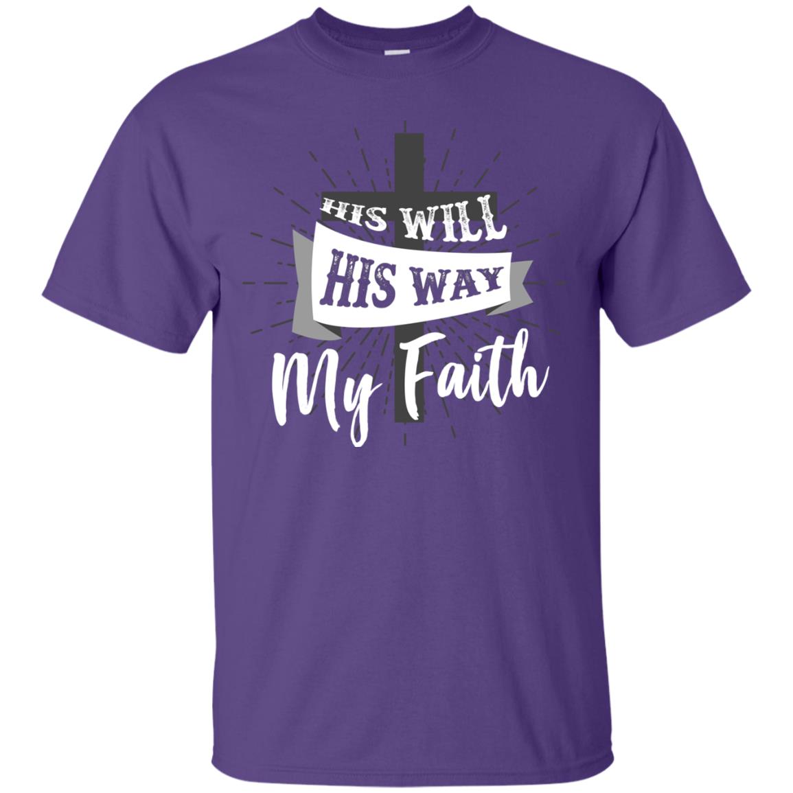 His Will His Way My Faith Christian T-shirt Purple