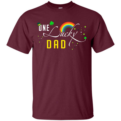 One Lucky Dad St. Patrick_s Day T-shirt Maroon