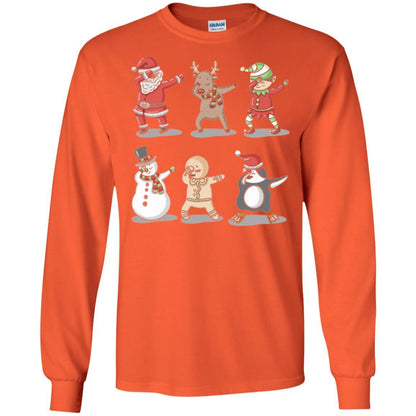 Christmas T-shirt Dabbing Santa Ugly Sweater Orange