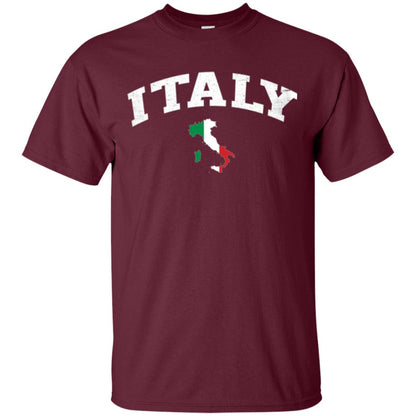 Italy T-shirt Flag Map Maroon