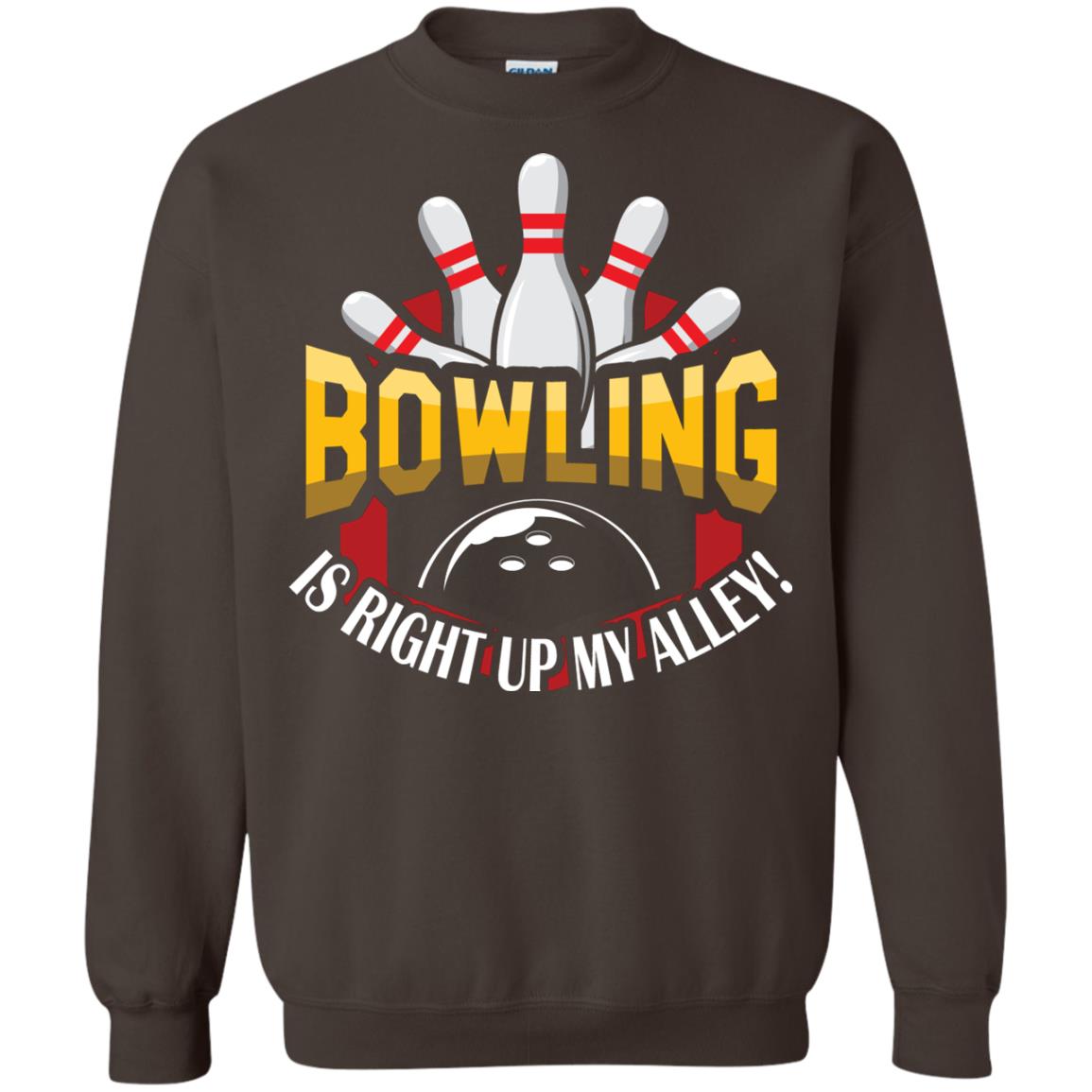 Bowler T-shirt Bowling Is Right Up My Alley Dark Chocolate