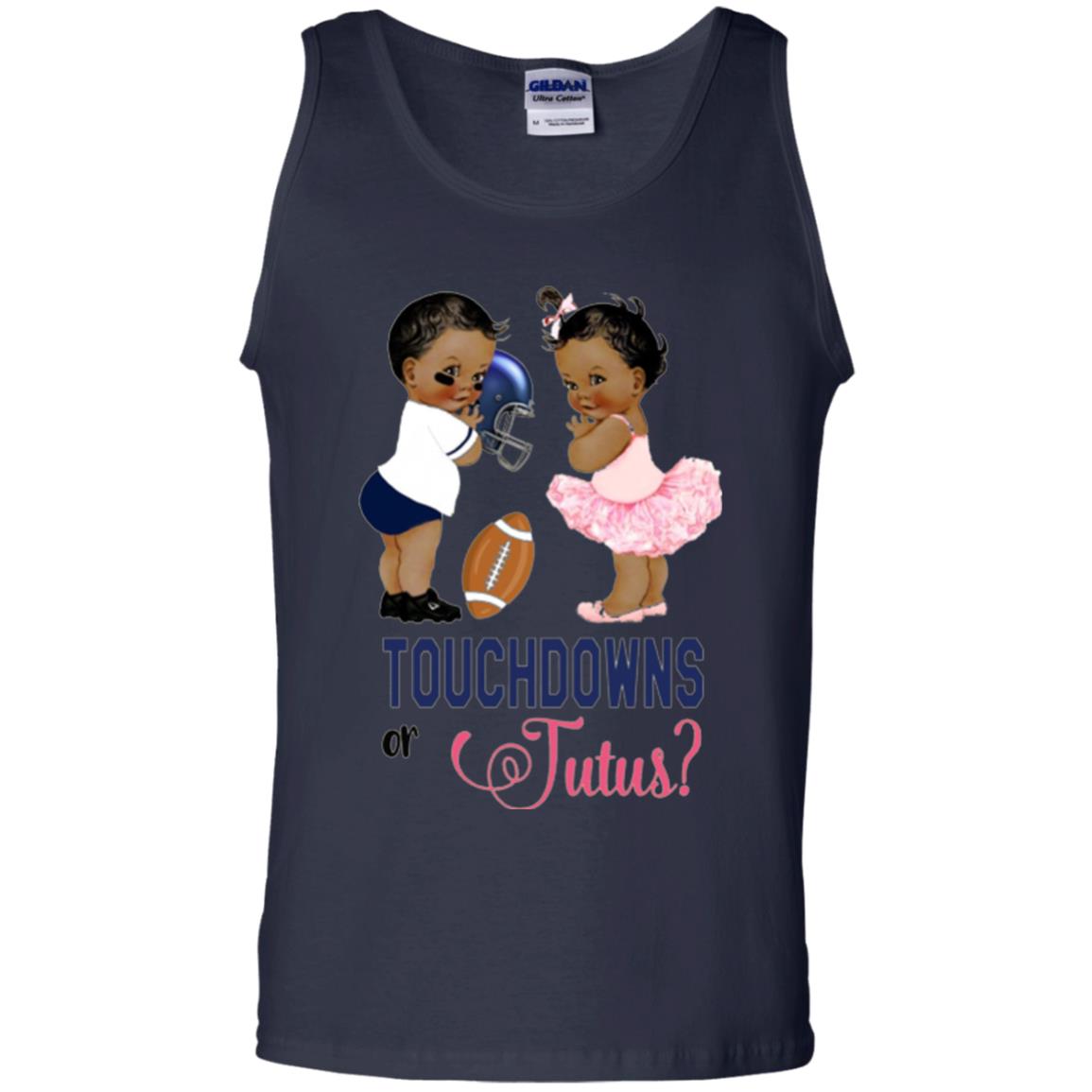 Ethnic Touchdowns Or Tutus Gender Reveal Party Football Lover T-shirt Navy
