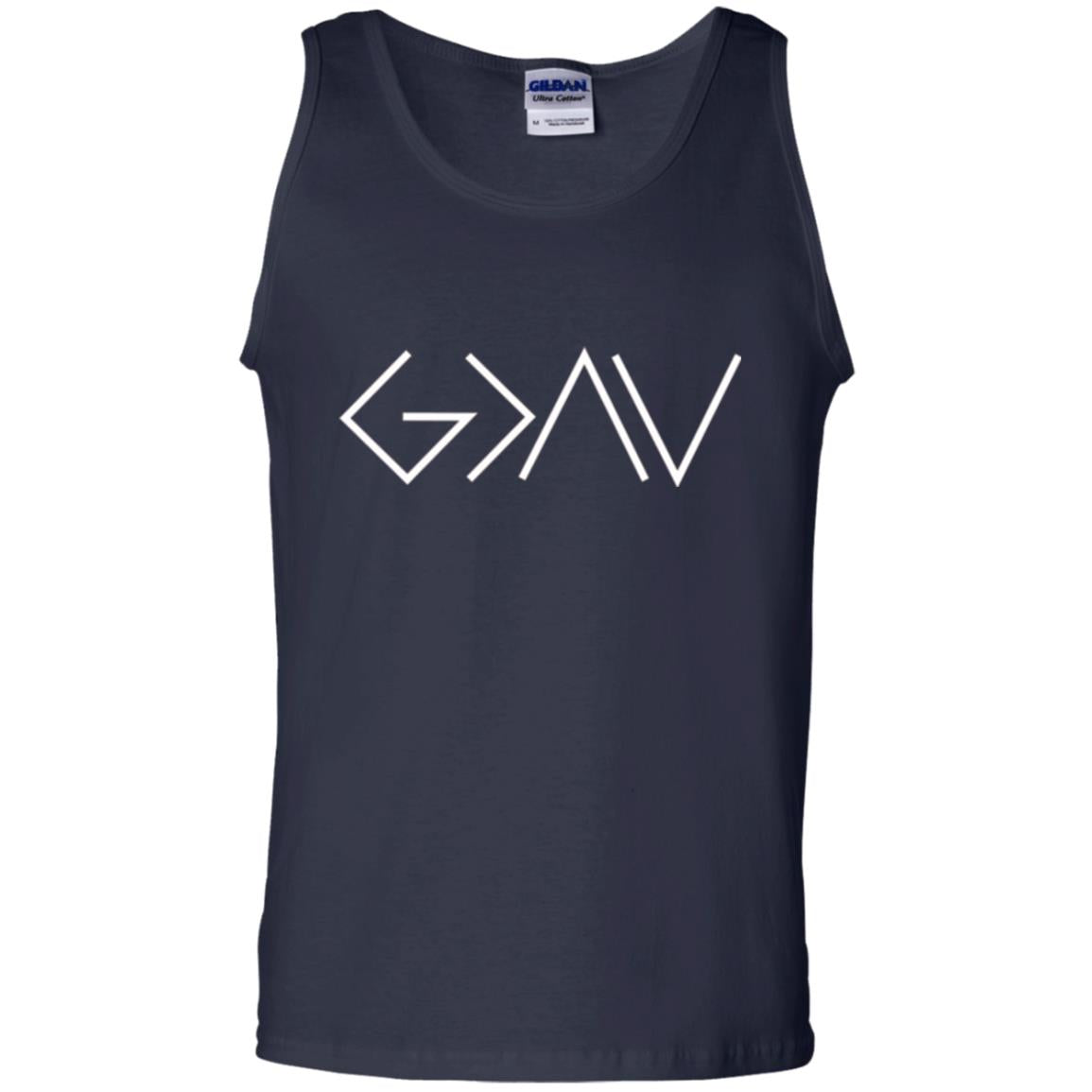 Christian T-shirt God Is Greater Than Our Highs And Our Lows Know Him Navy