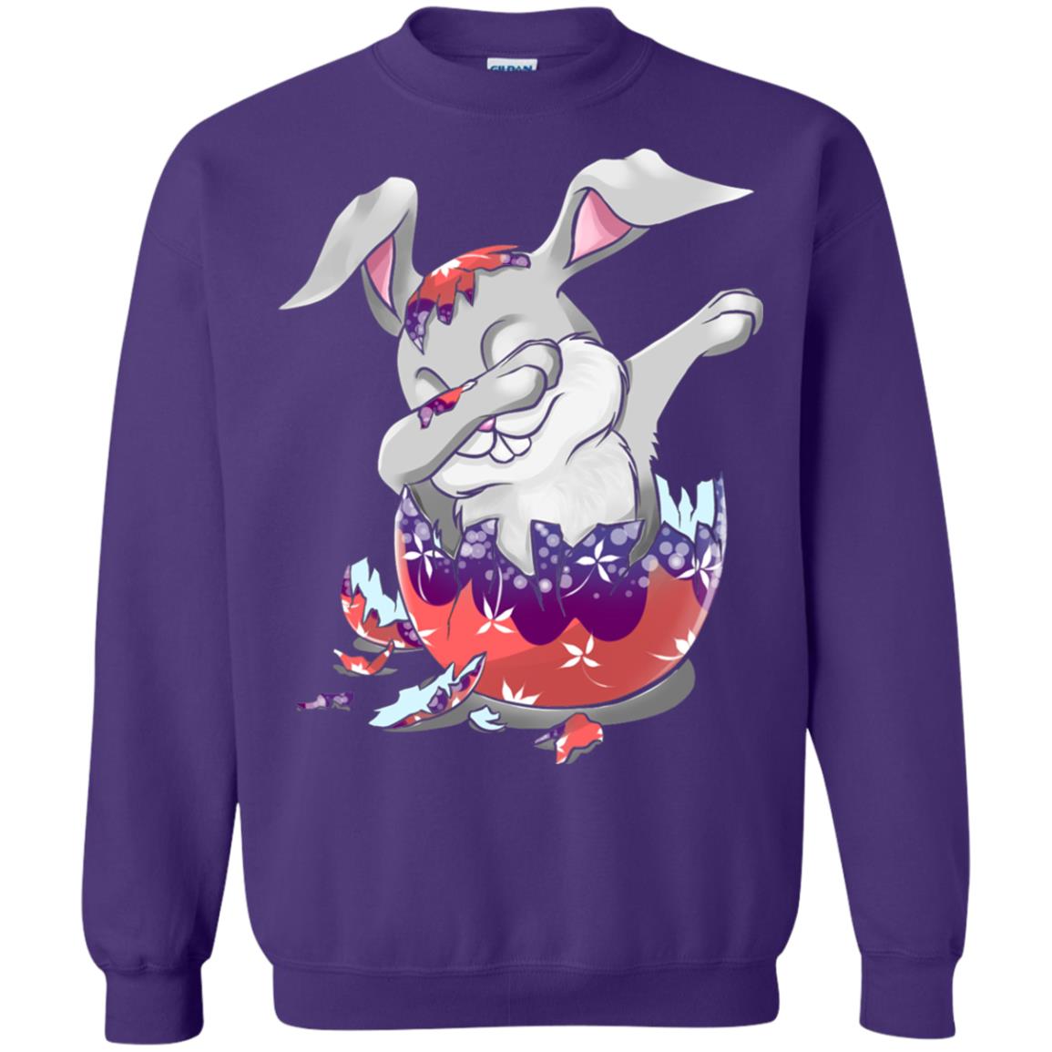 Funny Dabbing Bunny T-shirt For Kids Easter Gift Purple