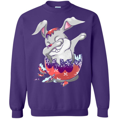 Funny Dabbing Bunny T-shirt For Kids Easter Gift Purple