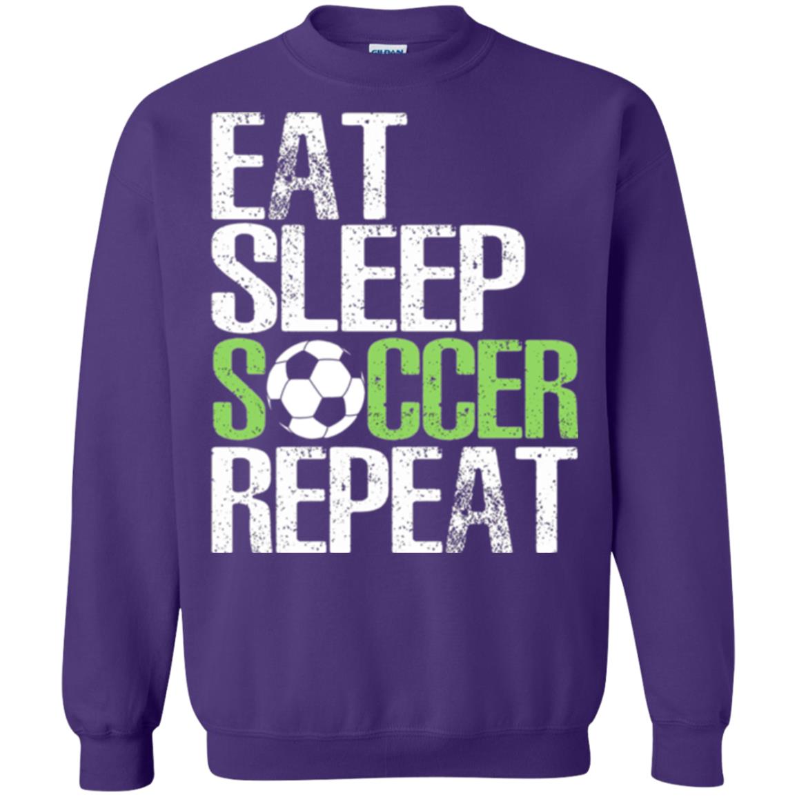 Soccer T-shirt Eat Sleep Soccer Repeat Purple