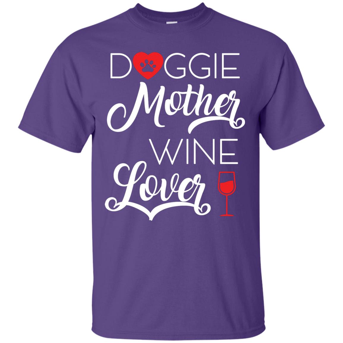Doggie Mother Wine Lover Dog And Wine Gift Shirt For Mom Purple