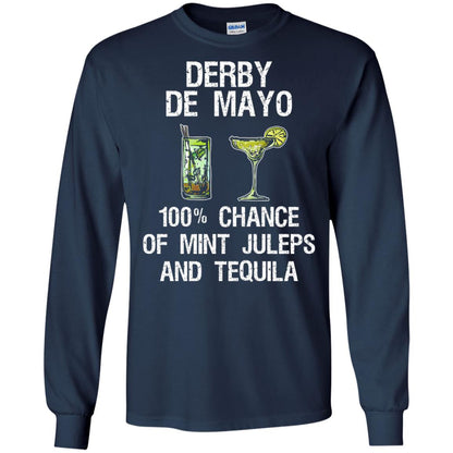 Derby De Mayo T-shirt 100_ Chance Of Mint Juleps And Tequiila Navy