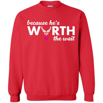 Because He Is Worth The Wait Military Wife Girlfriend T-shirt Red