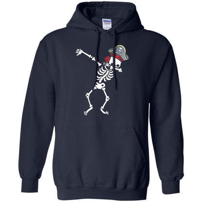 Dabbing Skeleton With Pirates Hat T-shirt Navy