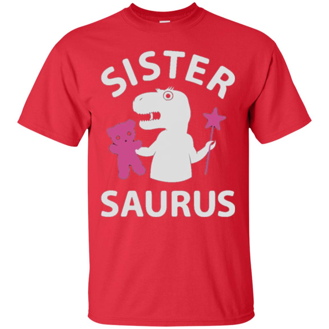 Teestars Sister Saurus T-shirt Red