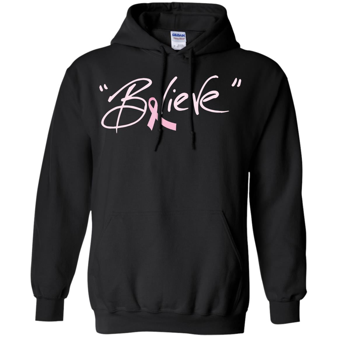 Breast Cancer Awareness Shirt Pink Ribbon Believe Black