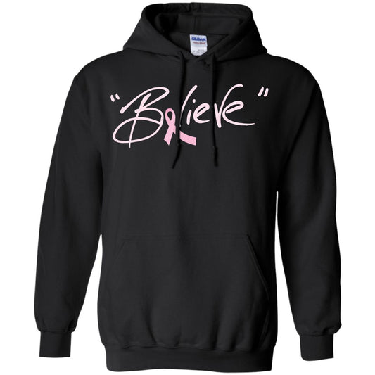 Breast Cancer Awareness Shirt Pink Ribbon Believe Black
