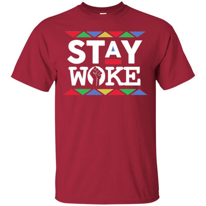 Stay Woke Against Inequality Black Power T-shirt Women_s Rights Cardinal