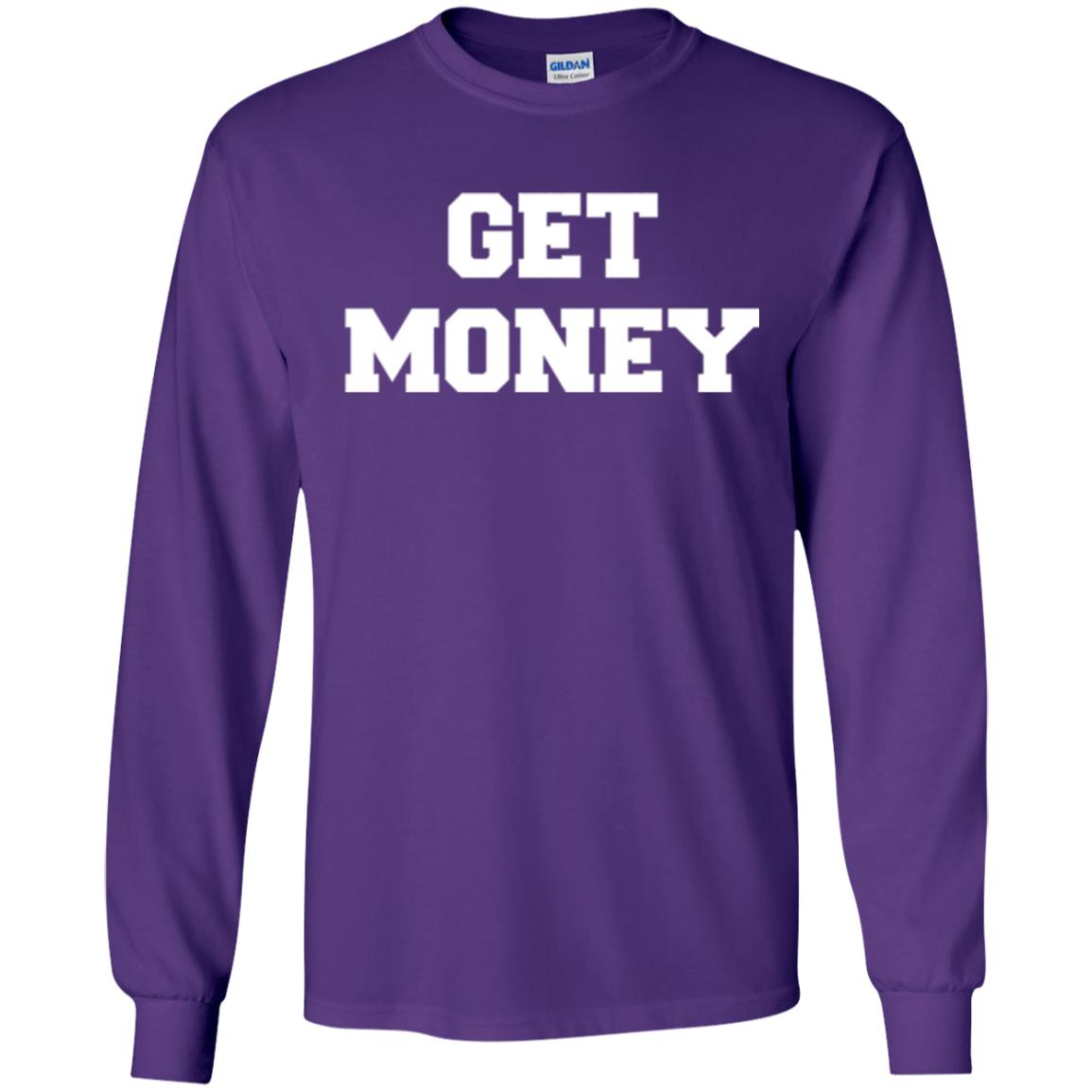 Motivational Quote T-shirt Get Money Purple