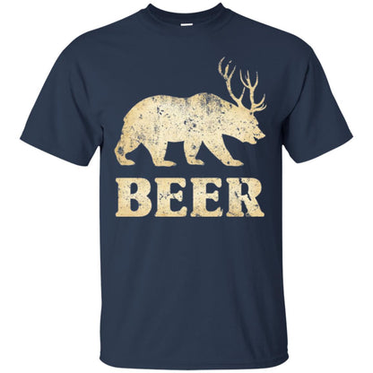 Beer T-shirt Vintage Bear Deer Navy