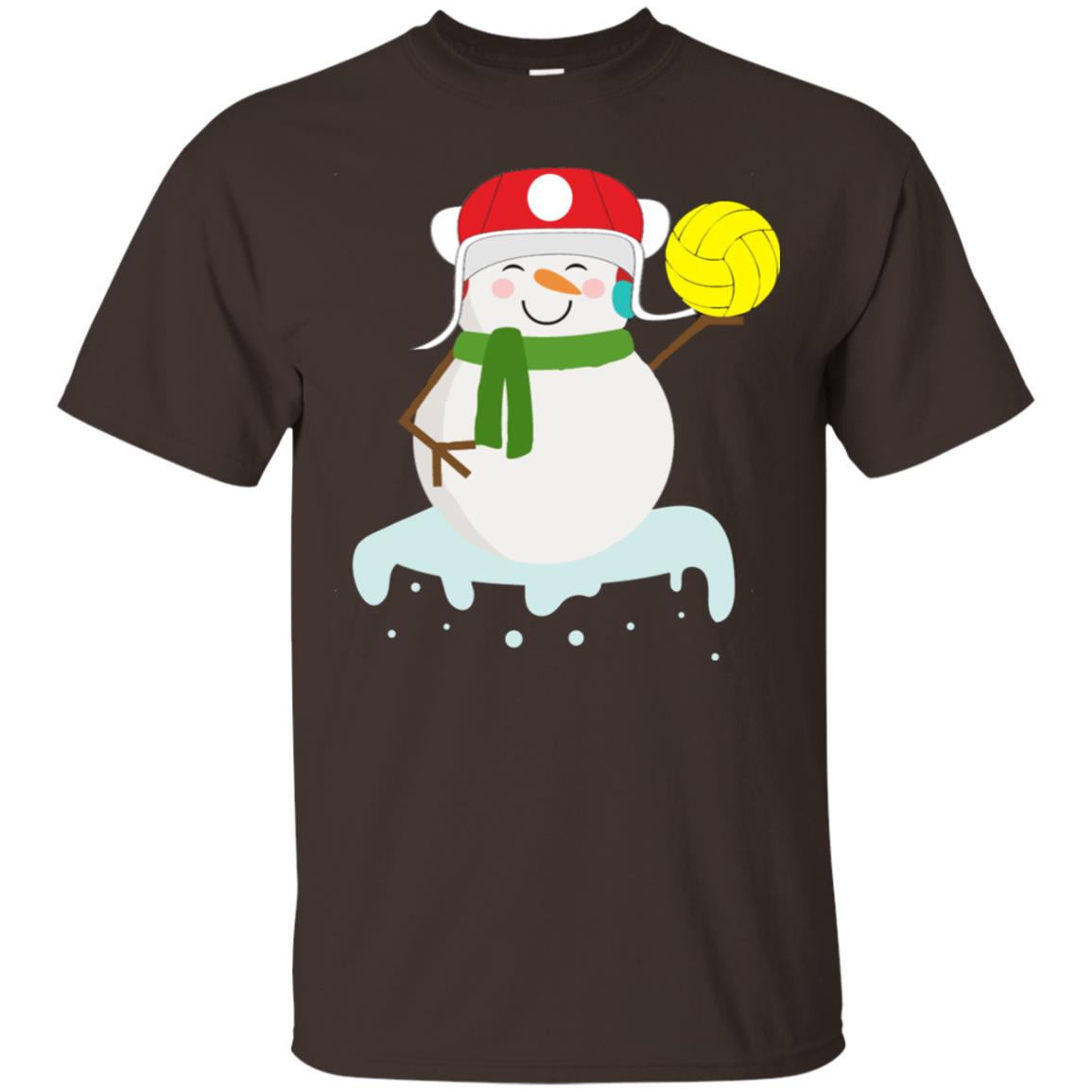 Snowman Play Waterpolo Sport X-mas Shirt Dark Chocolate