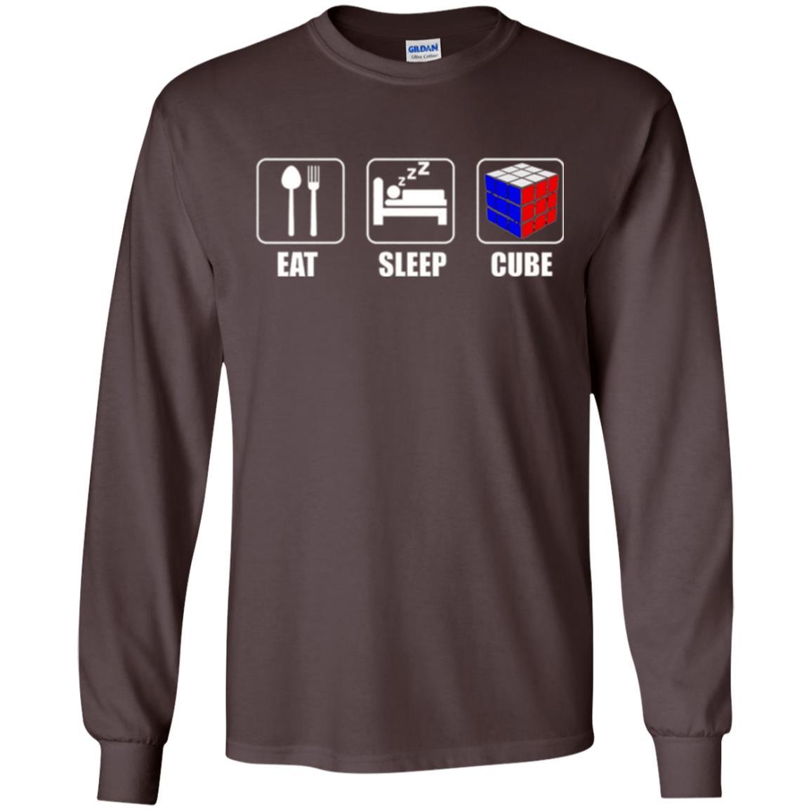 Rubik Lover T-shirt Eat Sleep Cube T-shirt Dark Chocolate