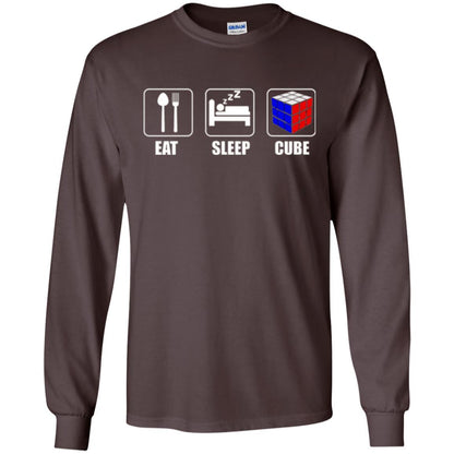 Rubik Lover T-shirt Eat Sleep Cube T-shirt Dark Chocolate